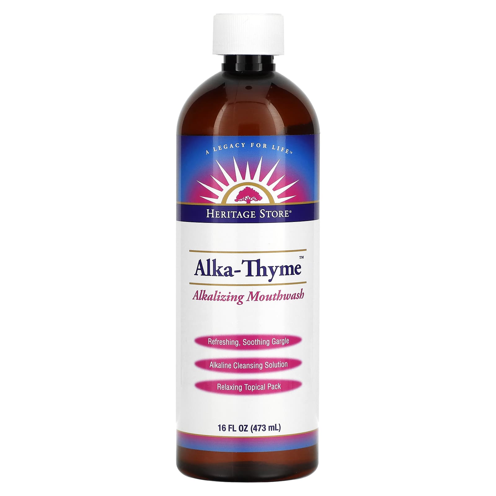 Heritage, Alka-Thyme Mouthwash, 16 Oz UPC 076970111114 | HiLife Vitamins